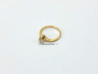 anillo oro 18k con piedra con circonita
