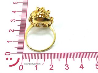 anillo oro 18k con piedra con rubi