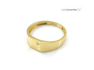 sello oro 18k con piedra con circonita