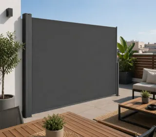 Toldo lateral retráctil exterior gris