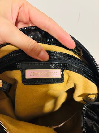 Bolso Jimmy Choo Ring Hobo Charol Negro Vintage
