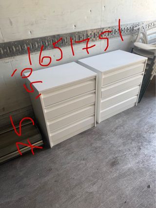 Cajoneras blancas de madera (2 unidades)