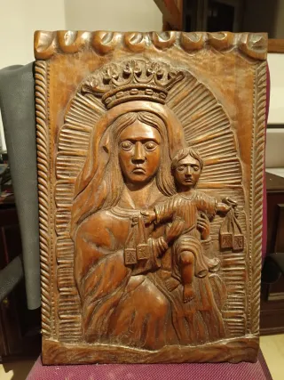 Talla madera Virgen con Niño Jesús
