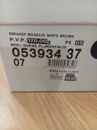 Zapatillas Guess Mujer Talla 37 Beige/Blanco