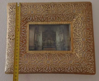 Portafotos Metálico Dorado Decorado