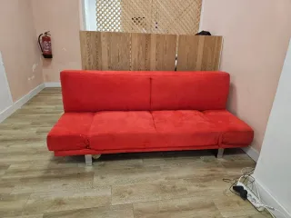 Sofá Cama Rojo Tela Terciopelo