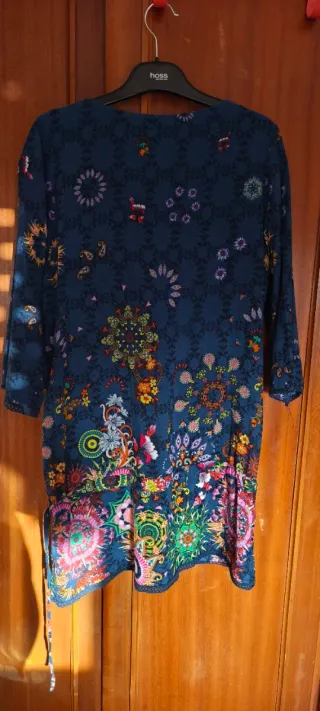 Camisola Desigual Azul Estampada Talla XL