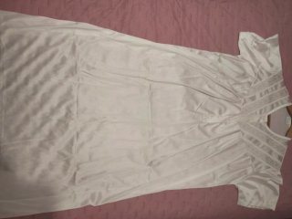 Camicia da notte bianca in raso