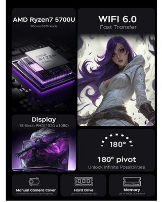 Portátil Ryzen 7 5700U 16GB RAM 512GB SSD