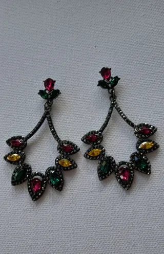 Pendientes fiesta piedras multicolor