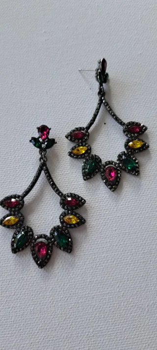 Pendientes fiesta piedras multicolor
