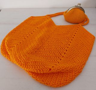Bolsa crochet naranja nueva