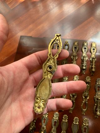 Lote 19 tiradores vintage latón