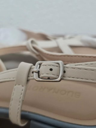 Sandalias Tira Cruzada Azul y Blanco