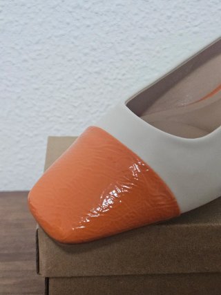 Sandalias Slingback Blancas y Naranja