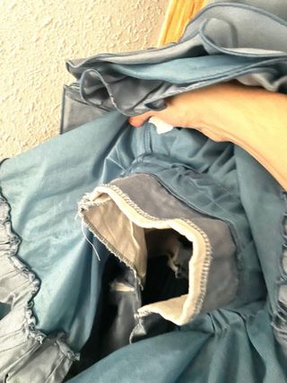 Vestido Flamenca Azul Talla 36 con mantoncillo