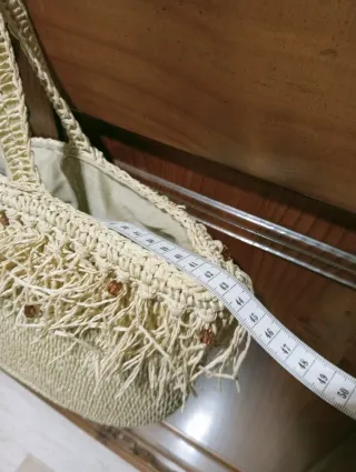 Bolso Capazo Rafia Flecos