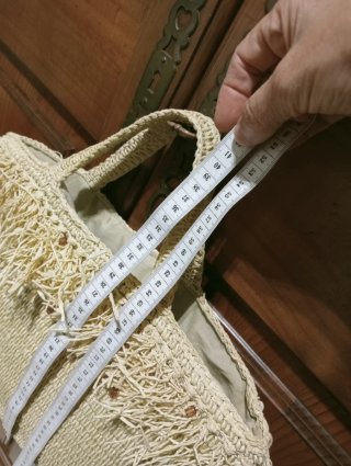 Bolso Capazo Rafia Flecos