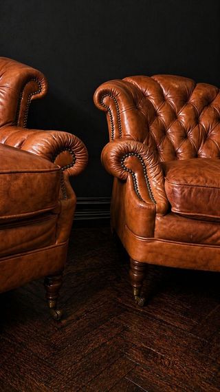 Pareja Butacas Chesterfield Piel