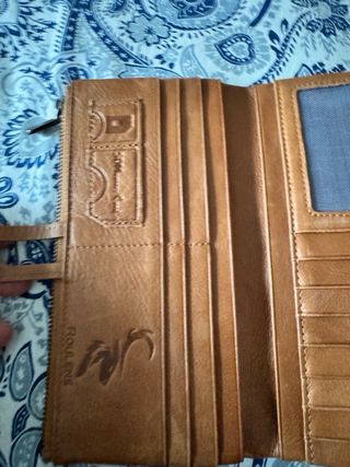 Portafoglio similpelle grande marrone