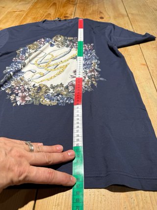 T-shirt Gucci Uomo Floreale Monogram Blu