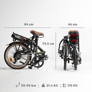 Bicicleta Plegable Eléctrica E Fold 500 Verde