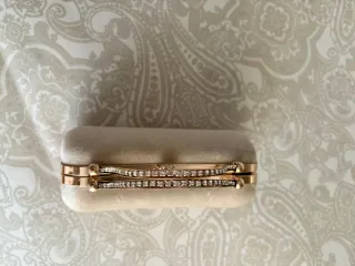 Bolso de fiesta beige y dorado sin estrenar