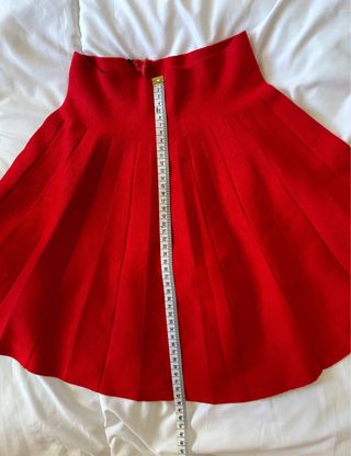 Falda de cintura alta plisada roja