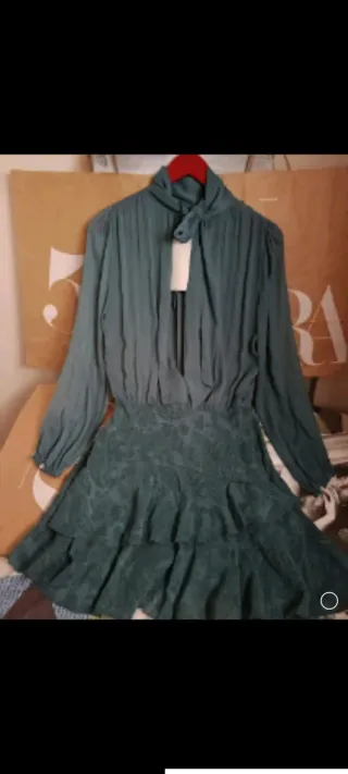 Vestido mini verde azulado
