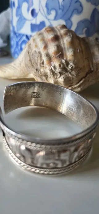 Brazalete de plata vintage elefantes
