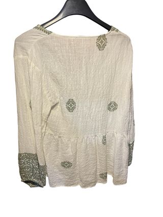 Camicetta Zara Bianca e Verde Taglia M