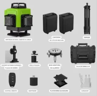 Nivel Láser 4D Líneas 360° Trípode Accesorios