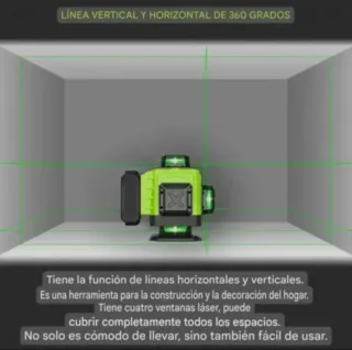 Nivel Láser 4D Líneas 360° Trípode Accesorios