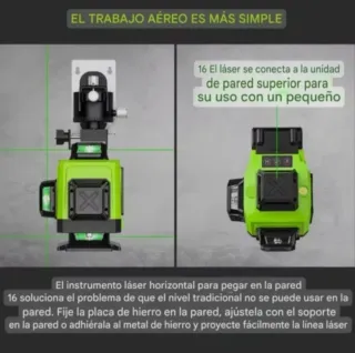 Nivel Láser 4D Líneas 360° Trípode Accesorios