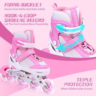 Patines en línea ajustables rosas