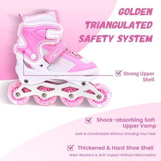 Patines en línea ajustables rosas