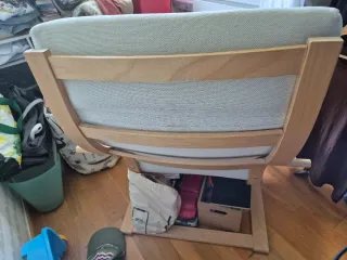 Sillón Ikea tela y madera