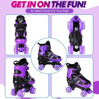 Patines 4 ruedas negros y morados