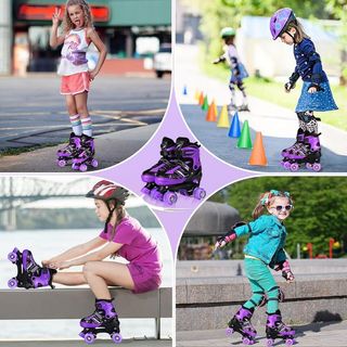 Patines 4 ruedas negros y morados