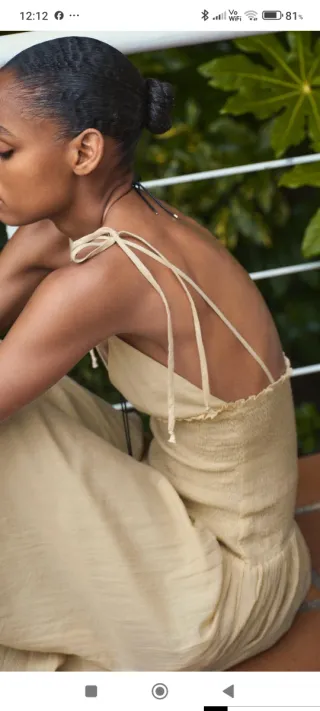 Vestido largo Zara beige talla única