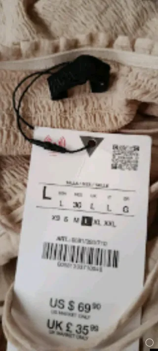 Vestido largo Zara beige talla única