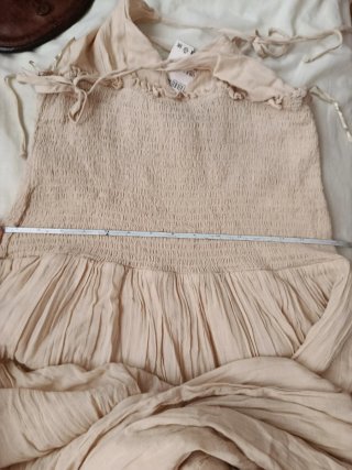 Vestido largo Zara beige talla L