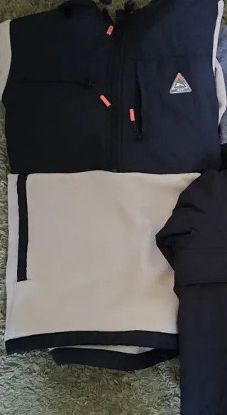 Forro polar 12 años beige y negro