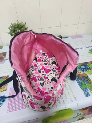 Transportín perro pequeño estampado corazones