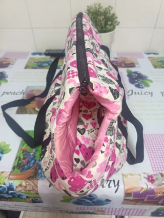 Transportín perro pequeño estampado corazones