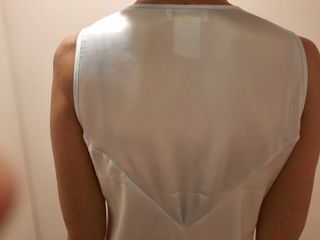 Camisón NATORI bordado azul y blanco talla S