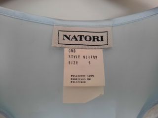 Camisón NATORI bordado azul y blanco talla S