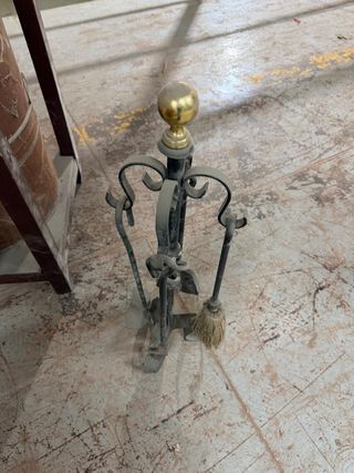 Juego Utensilios Chimenea Negro y Dorado