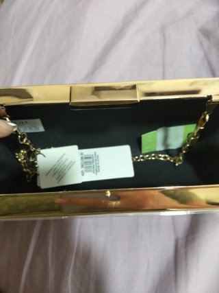 Bolso de mano dorado imitación nacar