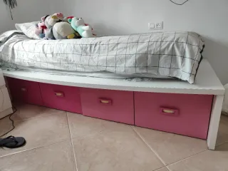 Cama individual 90cm con cajones